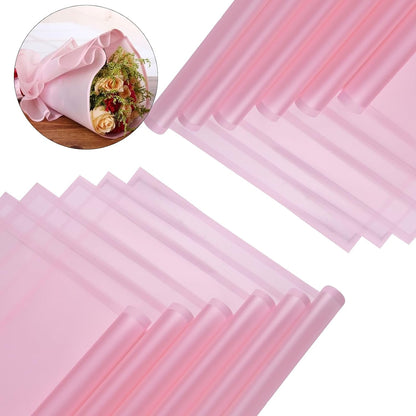 20 Pcs Pink Flower Wrapping Paper,Flower Bouquet Wrapping Paper-Floral Wrapping Paper Waterproof Flowers Bouquet Packing Material with Ribbon Florist Bouquet Supplies DIY Craft Gift Packing