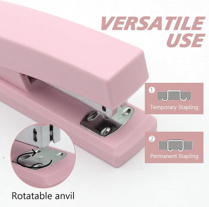 Pink Office Stapler, Paper Stapler and Staples, Pink Office Supplies