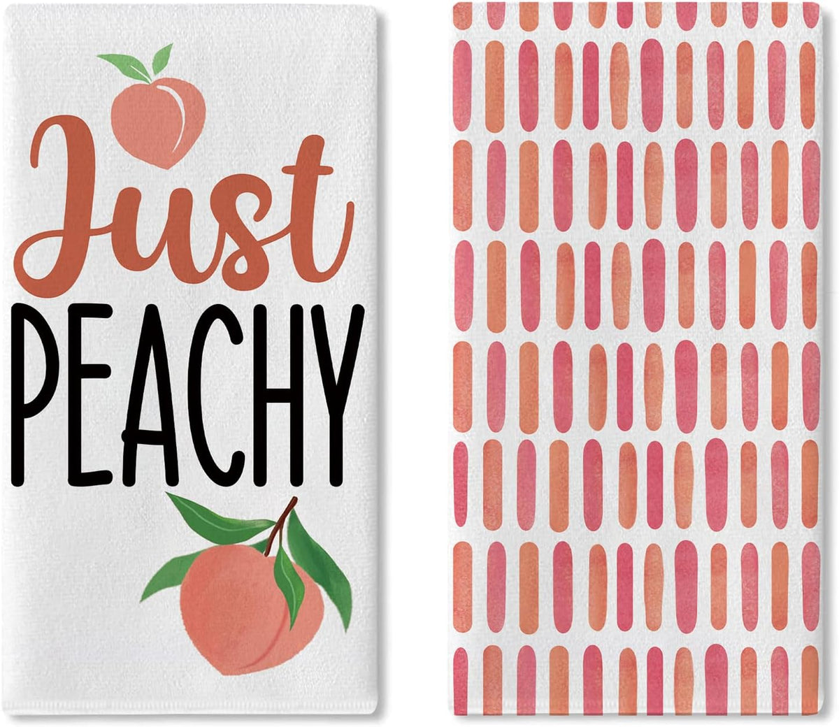 Peach Kitchen Dish Towels Set of 2