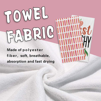 Peach Kitchen Dish Towels Set of 2