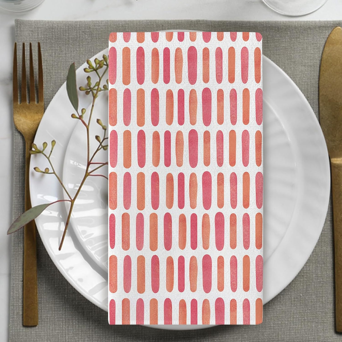 Peach Kitchen Dish Towels Set of 2