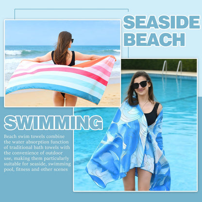 Microfiber Beach Towel 71"x32" Quick Dry Sand Free and Absorbent Suitable Oversized Lightweight Towel for Beach Swimming Pool Vacation Travel and Camping (Pink)