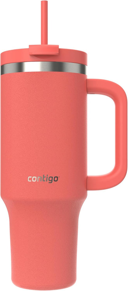 Streeterville 40oz Tumbler Stainless Steel Vacuum Insulated Leak-Proof Cold for 29 Hours Coral