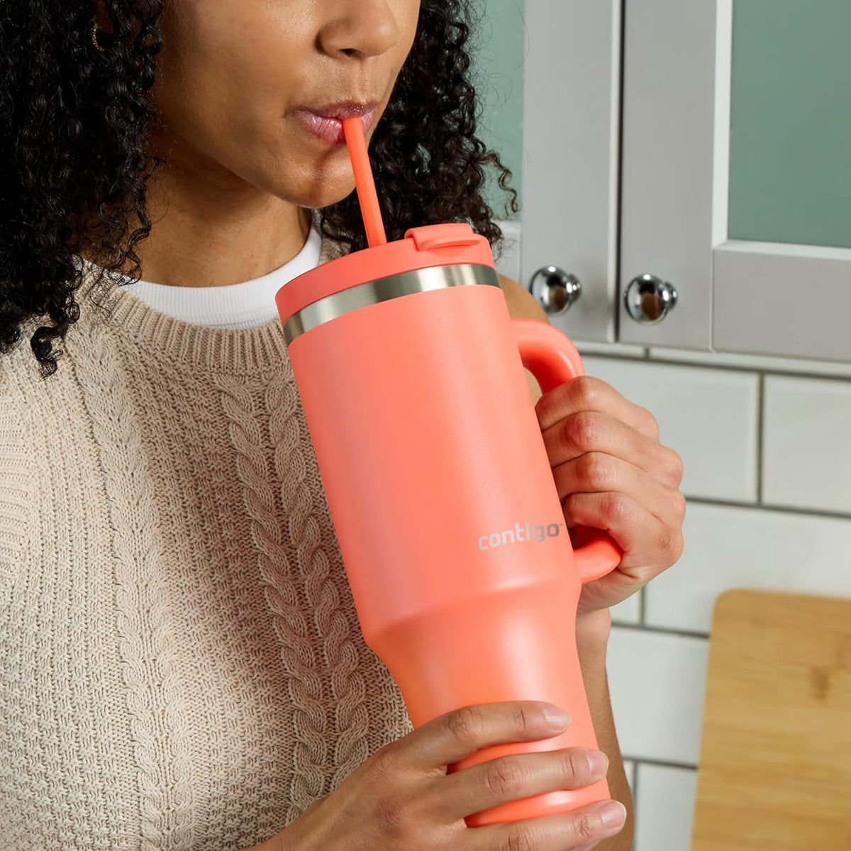 Streeterville 40oz Tumbler Stainless Steel Vacuum Insulated Leak-Proof Cold for 29 Hours Coral