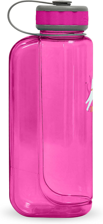 OllyDog OllyBottle Tritan Water Bottle with Detachable Dog Bowl | BPA Free Leakproof | 34oz | Share Water with Your Dog | Hiking Travel Camping (1L, Hot Pink)
