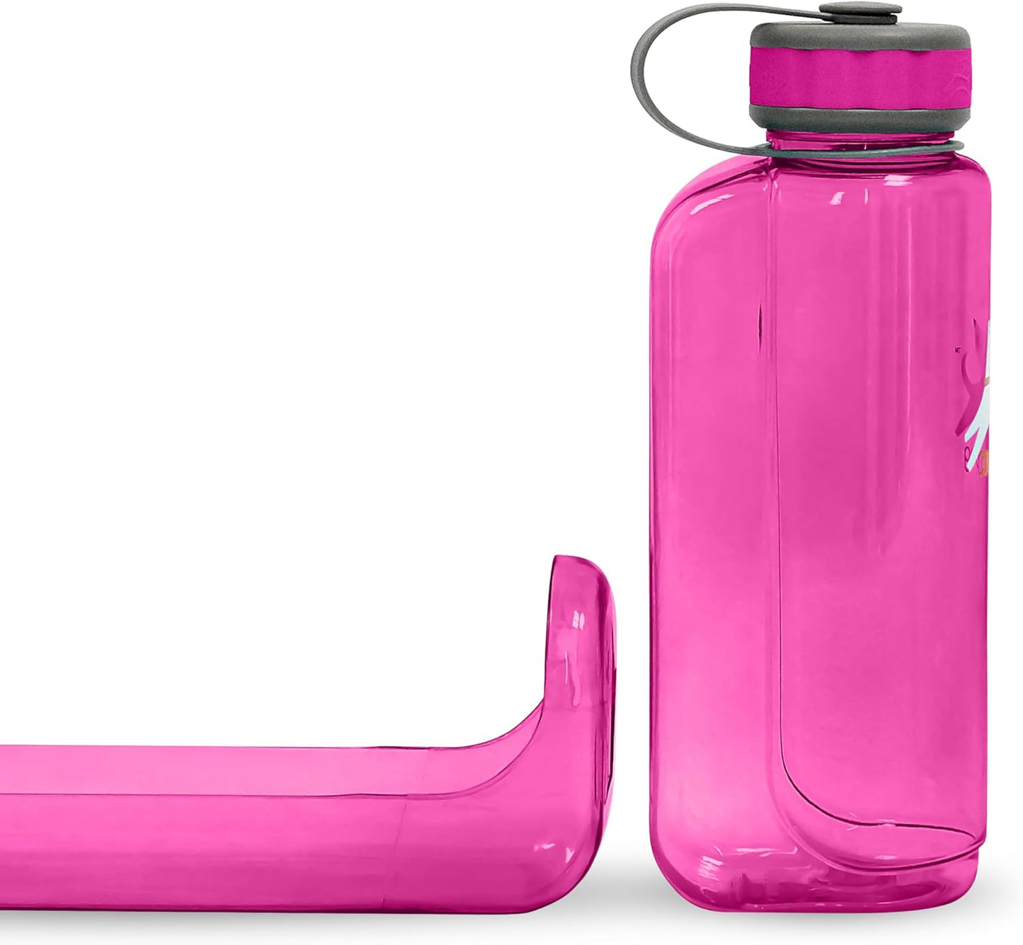 OllyDog OllyBottle Tritan Water Bottle with Detachable Dog Bowl | BPA Free Leakproof | 34oz | Share Water with Your Dog | Hiking Travel Camping (1L, Hot Pink)