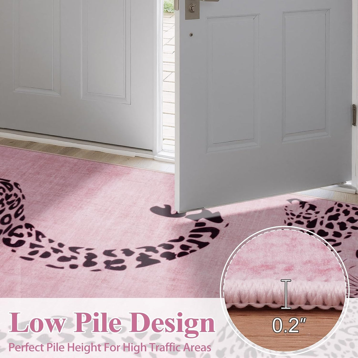 Leopard Print 5x7 Area Rugs for Living Room, Soft Carpet Washable Rugs