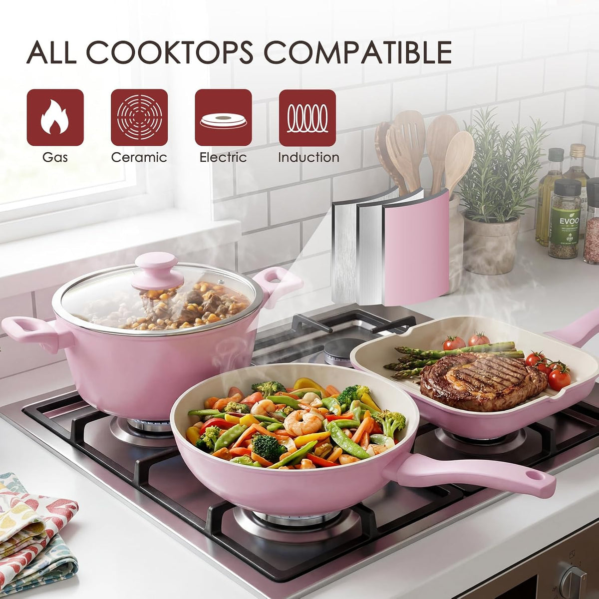 31 Piece Pots and Pans Set Non Stick Kitchen Cookware Sets