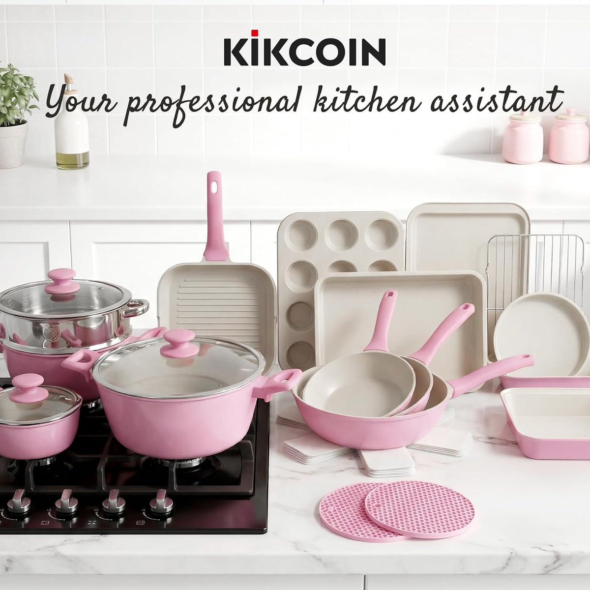31 Piece Pots and Pans Set Non Stick Kitchen Cookware Sets