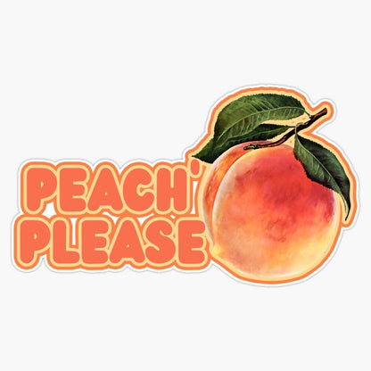 Peach Please Sticker Vinyl Waterproof Sticker Decal Car Laptop Wall Window Bumper Sticker 5"