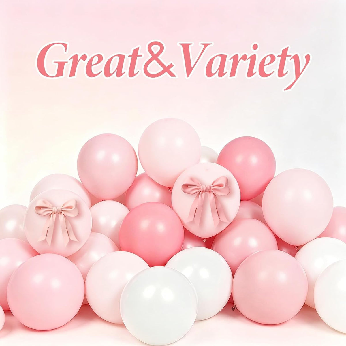 155pcs Pink and White Balloon Arch Kit with Light Pink and White Balloons