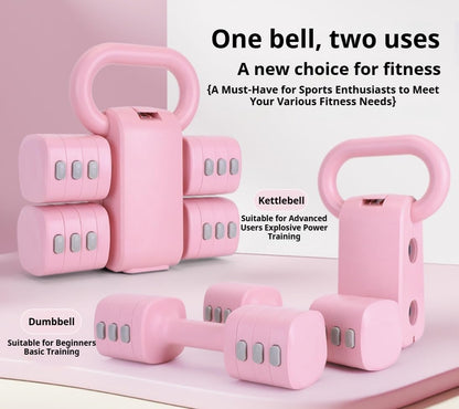 2 in 1 Adjustable Dumbbell Set, 4-Level Weights for Home Gym