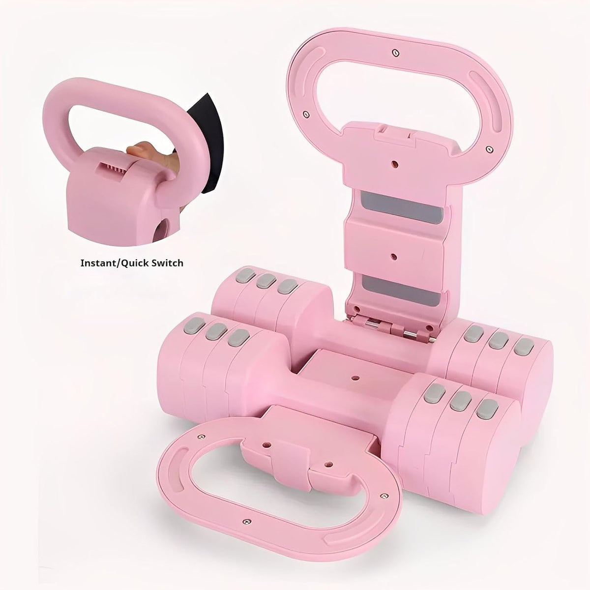2 in 1 Adjustable Dumbbell Set, 4-Level Weights for Home Gym