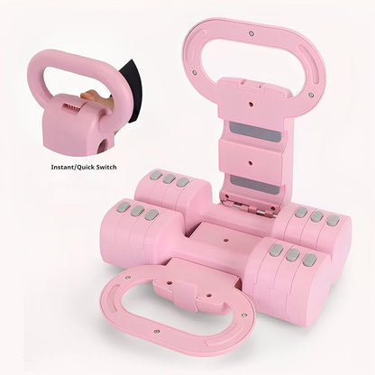 2 in 1 Adjustable Dumbbell Set, 4-Level Weights for Home Gym