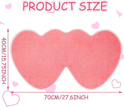 Valentine's Day Rug, Pink Heart Bath Mat, Non-Slip Floor Carpet