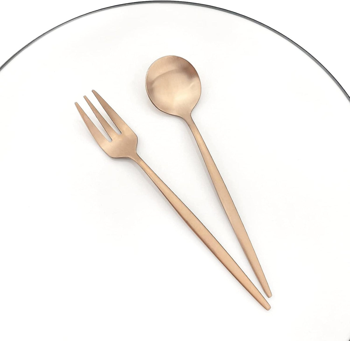 Rose Gold Matte Espresso Spoons, Mini Coffee TeaSpoon, 5.11 Inches Copper Stainless Steel Small Spoons for Dessert, Set of 6