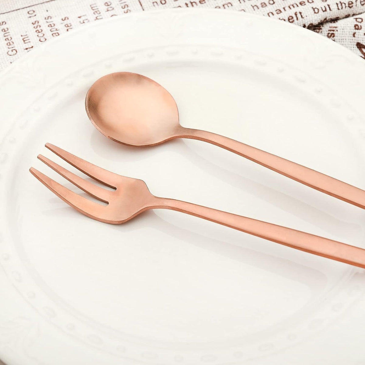 Rose Gold Matte Espresso Spoons, Mini Coffee TeaSpoon, 5.11 Inches Copper Stainless Steel Small Spoons for Dessert, Set of 6