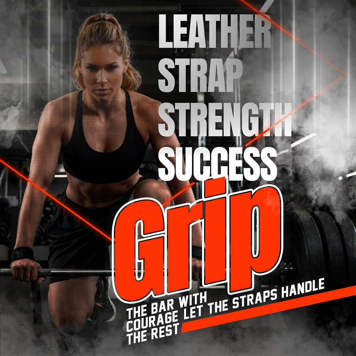 QTF Leather Lifting Wrist Straps for Weightlifting, Gym Wrist Wraps Padded Wrist Support Wraps, Bodybuilding, Powerlifting, Deadlifting and Secure Grip