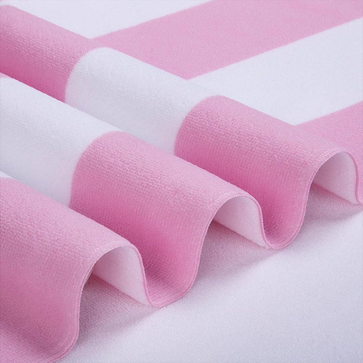Extra Large Beach Towel - Oversized Mircofiber Beach Towel 40'' x 70'', XL Striped Lightweight Pool Towel, Big Cabana Swim Travel Towel for Adults Mens Women,Pink