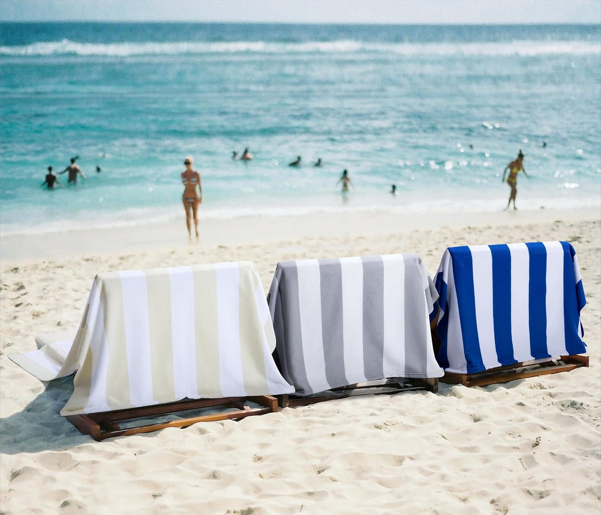 Extra Large Beach Towel - Oversized Mircofiber Beach Towel 40'' x 70'', XL Striped Lightweight Pool Towel, Big Cabana Swim Travel Towel for Adults Mens Women,Pink