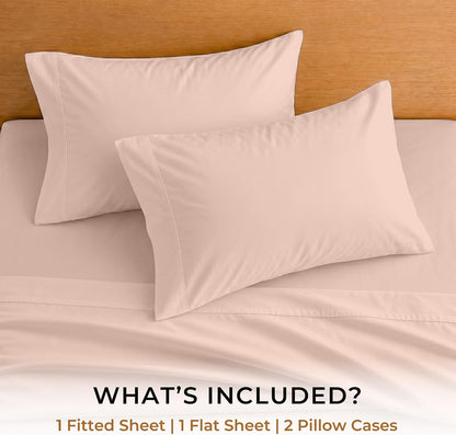4 Pc Custom Sheet Set – 600 Thread Count 100% Egyptian Cotton – Premium Luxury Bedding, Soft Cooling Sateen Weave, Deep Pocket – Customizable Bed Sheet Set (Desired Dimensions) – Peach