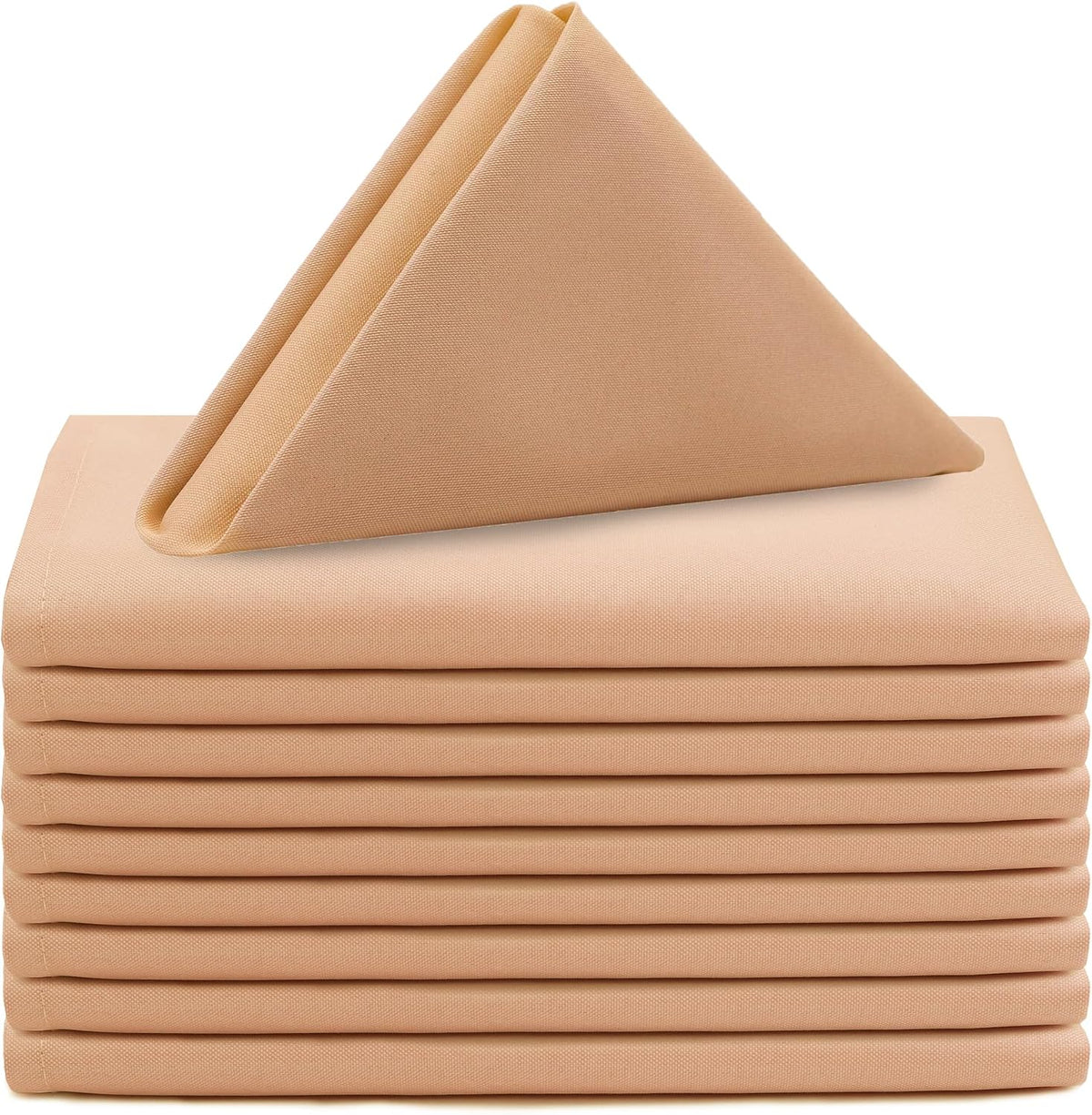 10 Pack 20 Inch Peach Cloth Polyester Napkins – Washable Dinner Fabric Napkins with Hemmed Edges for Weddings, Restaurants & Special Events
