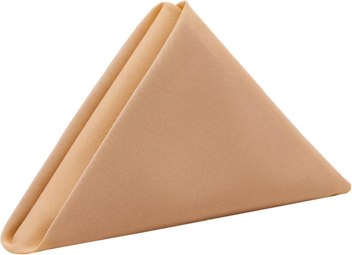 10 Pack 20 Inch Peach Cloth Polyester Napkins – Washable Dinner Fabric Napkins with Hemmed Edges for Weddings, Restaurants & Special Events