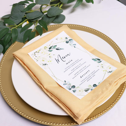 10 Pack 20 Inch Peach Cloth Polyester Napkins – Washable Dinner Fabric Napkins with Hemmed Edges for Weddings, Restaurants & Special Events