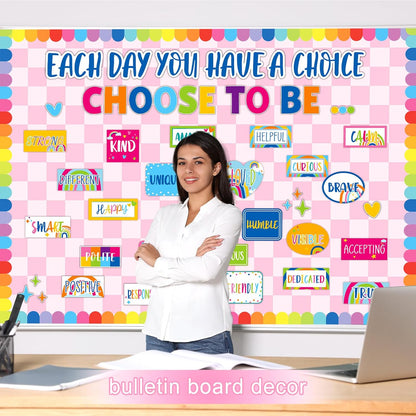 Pink Checked Bulletin Board Roll for Classroom, 15.7" x 20ft