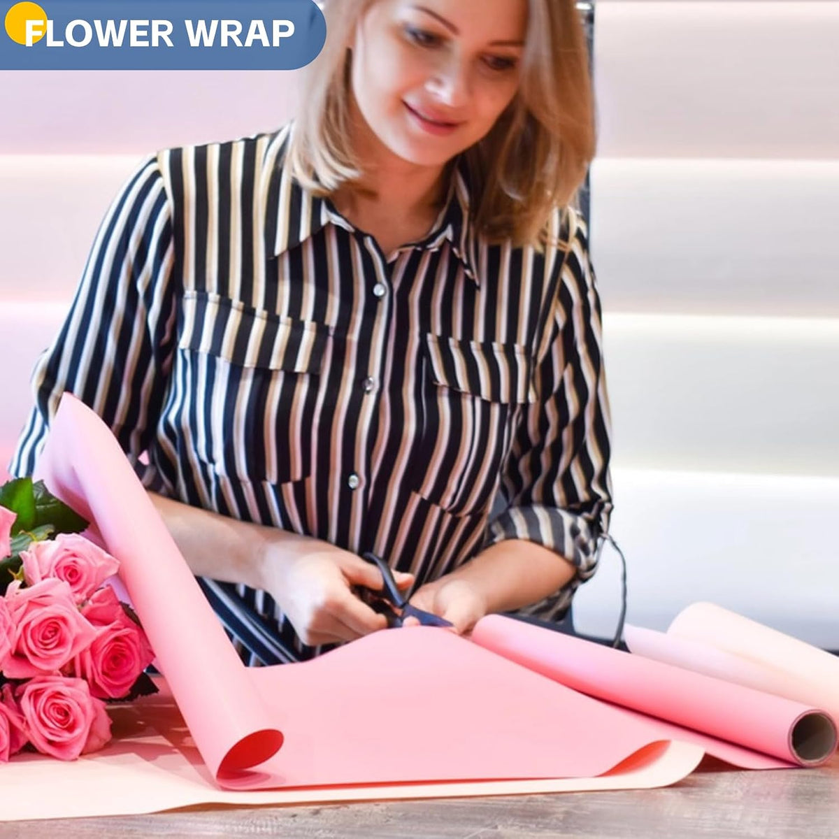 Pink Wrapping Paper, Construction Bulletin Board Kraft Paper 17.5"x506"