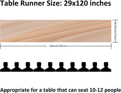 12Pack 10ft Chiffon Table Runner 29x120 Inch Sheer Romantic Table Runner for Wedding Birthday Party Bridal Shower Outdoor Decoration-Peach
