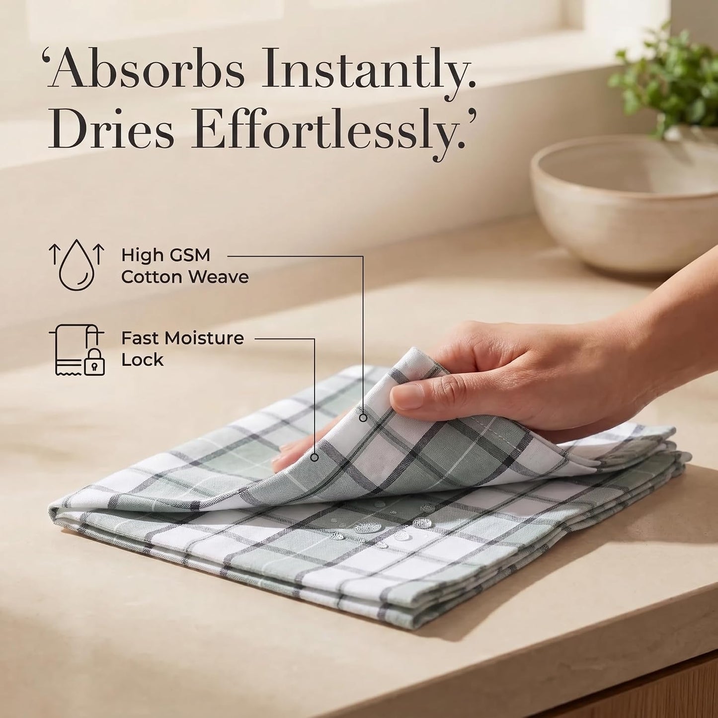 Urban Villa Cloth Napkins 100% Cotton Highly Absorbent Washable Reusable Premium Dinner Napkins Ideal for Gifts for Mothers Day Hotel Farmhouse Parties - Majestic Checks (20" x 20", Set of 12)