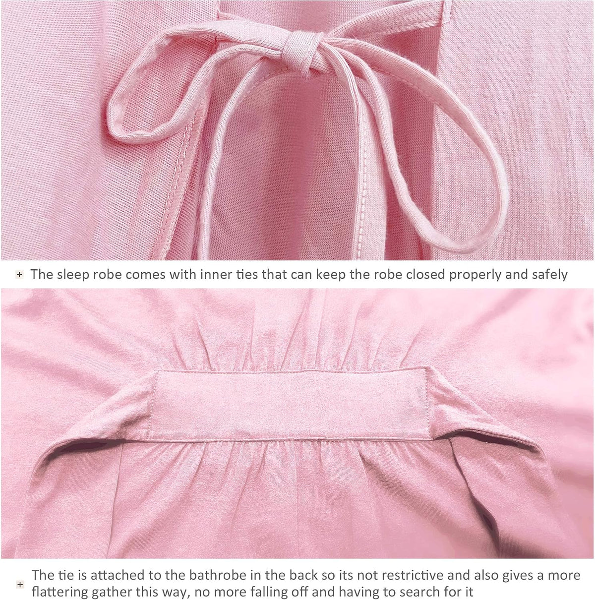 Womens Bamboo Short Robes Lightweight Kimono Cotton Robe Soft Knit Bathrobe Ladies Loungewear with Pockets