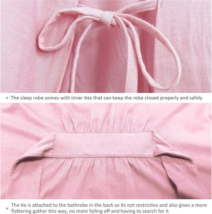Womens Bamboo Short Robes Lightweight Kimono Cotton Robe Soft Knit Bathrobe Ladies Loungewear with Pockets