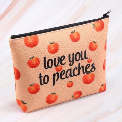 VAMSII Peach Makeup Bag Love You To Peaches Funny Peach Gift Bags Themed Gifts Fruit Pun Gifts Lover (love you to peaches)