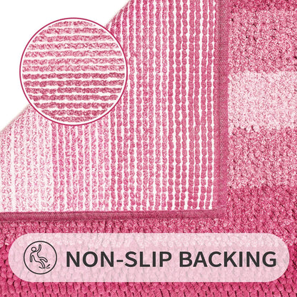 Chenille Bathroom Rug Set 2 Piece - Non Slip Bath Mat 16x24, 20x32