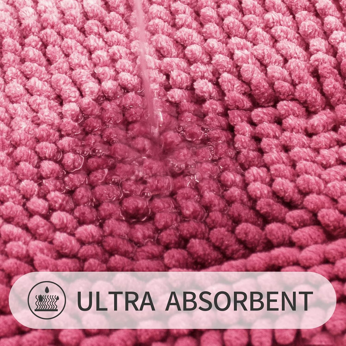 Chenille Bathroom Rug Set 2 Piece - Non Slip Bath Mat 16x24, 20x32