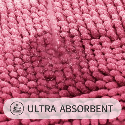 Chenille Bathroom Rug Set 2 Piece - Non Slip Bath Mat 16x24, 20x32