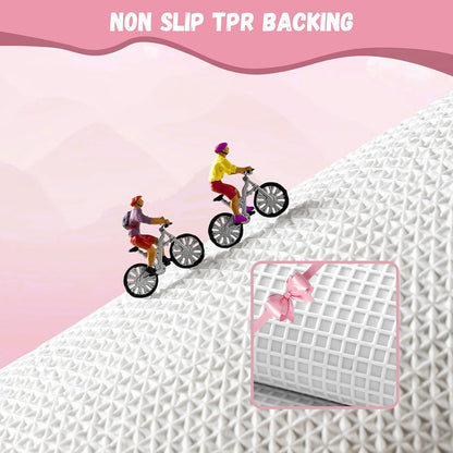 Pink Bowknot Bathroom Rugs, Ultra Soft and Non-Slip Bow Bath Mat, Absorbent Microfiber Pink Bow Rug, Machine Washable Bath Mats for Bathroom Bedroom Kitchen 20 x 31 Inch (Pink A)