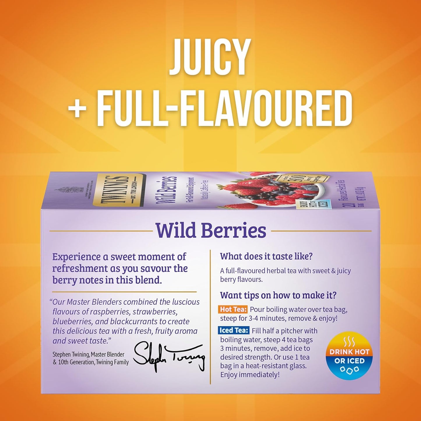 Herbal Variety Sampler Pack, 20 Count (Pack of 4). Includes Raspberry & Lemon, Mango & Pineapple, Wild Berries and Peach & Orange. Refreshing & Fruity, Naturally Caffeine- Free, 80 Individually Wrapped Tea Bags.