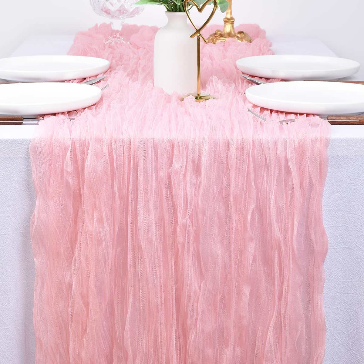 Pink Cheesecloth Table Runner Cheese Cloth Wedding Bridal Party Home Decor