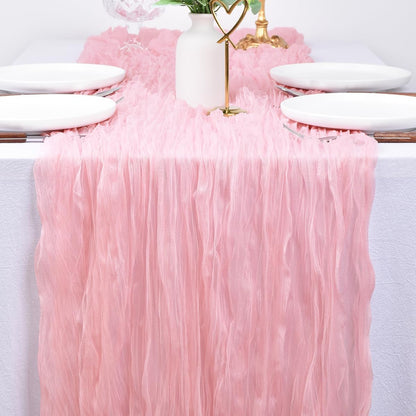 Pink Cheesecloth Table Runner Cheese Cloth Wedding Bridal Party Home Decor