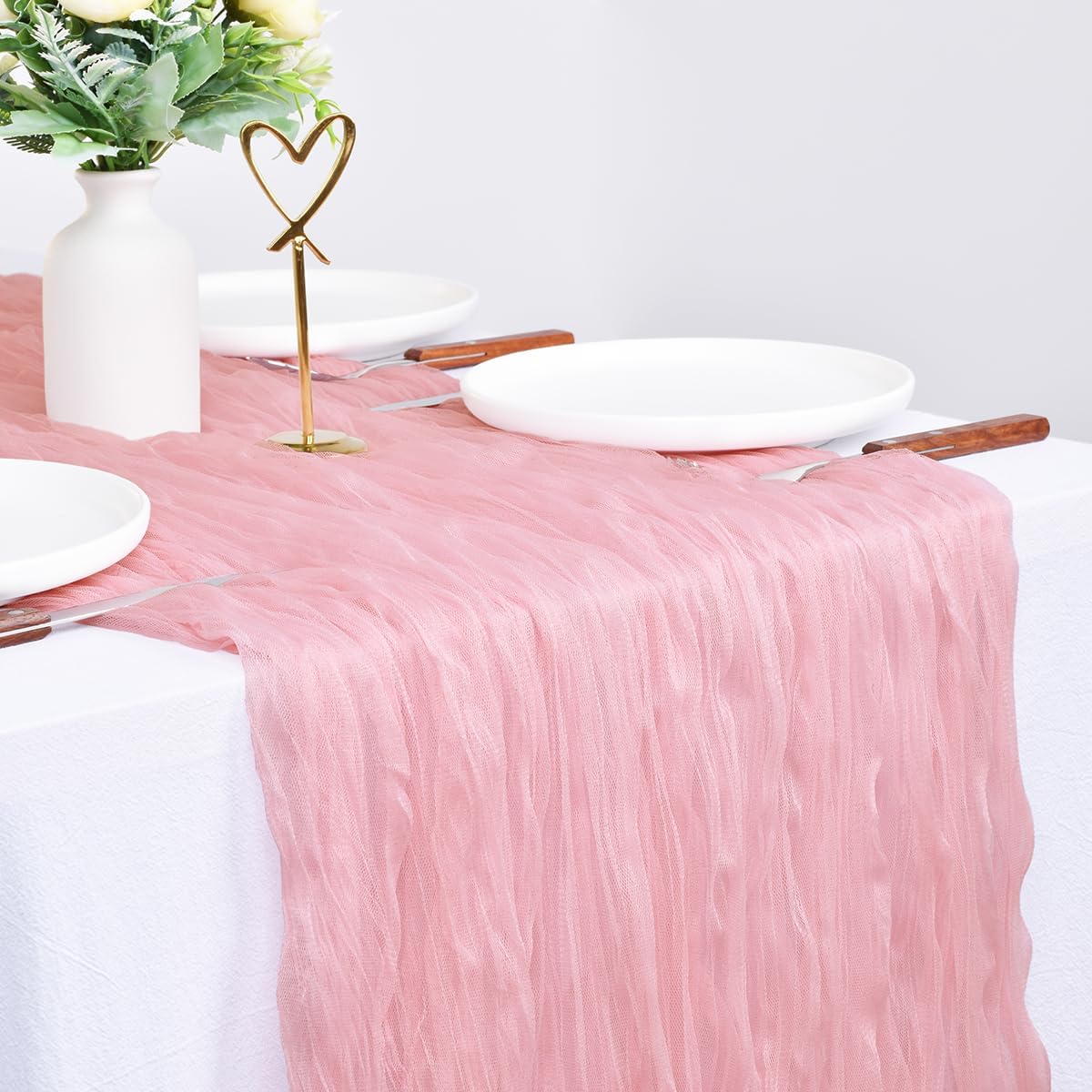 Pink Cheesecloth Table Runner Cheese Cloth Wedding Bridal Party Home Decor