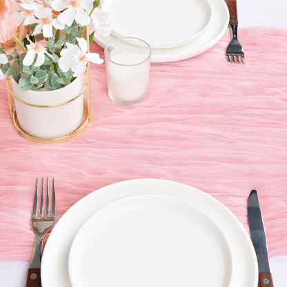 Pink Cheesecloth Table Runner Cheese Cloth Wedding Bridal Party Home Decor