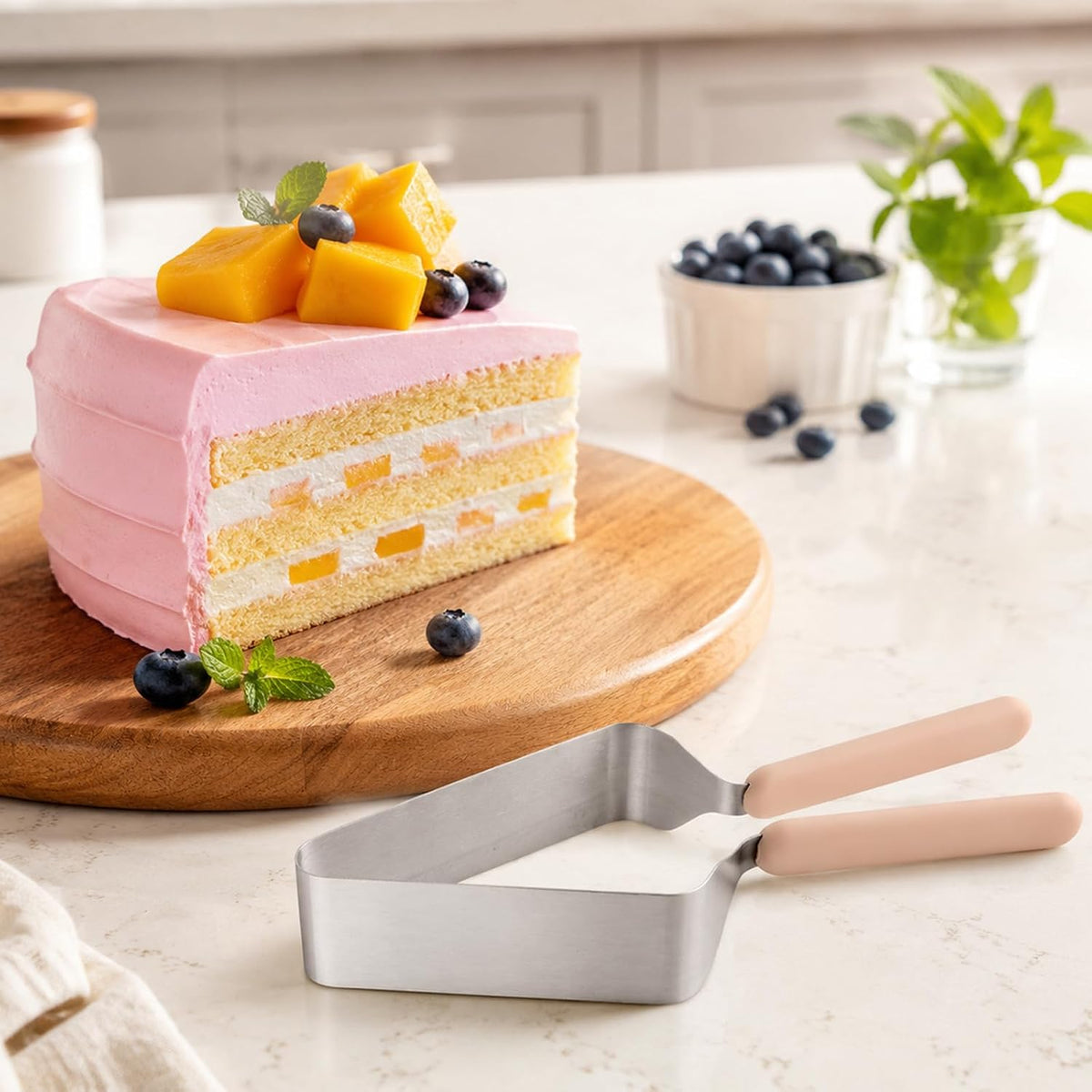 Cake Slicer, Adjustable Cake Cutter and Server for Even Slices