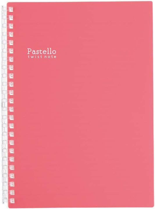 . Pastello Refillable Note Book (Journal), Lined Paper, 8.3×6.1 inches, Pink (N1958-2)