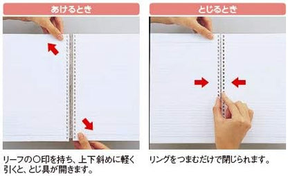 . Pastello Refillable Note Book (Journal), Lined Paper, 8.3×6.1 inches, Pink (N1958-2)