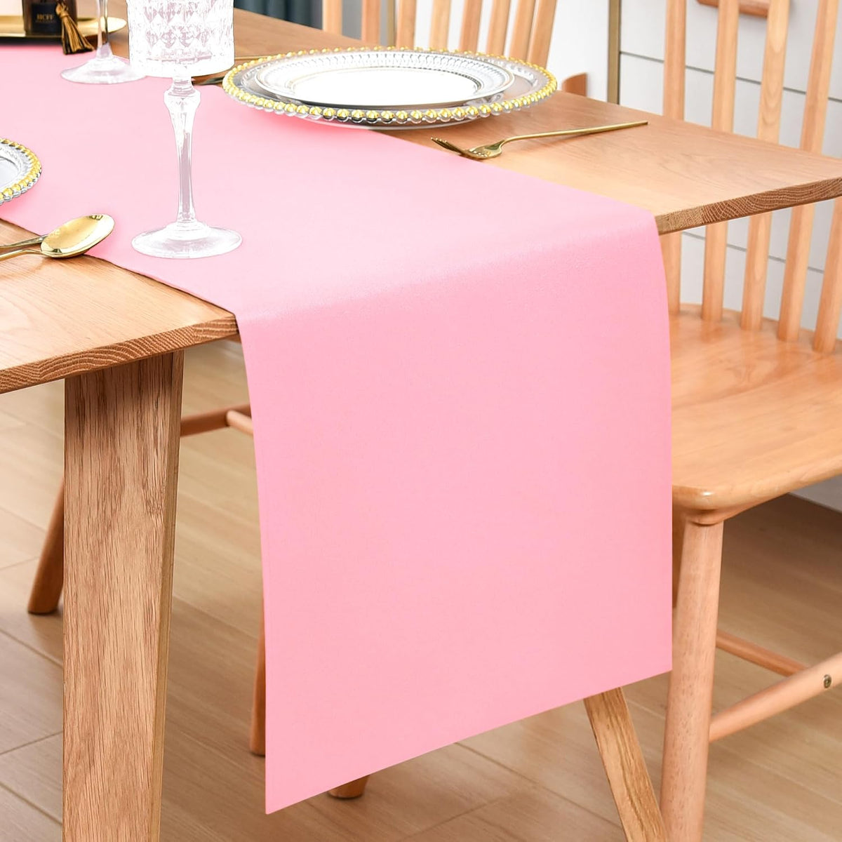 Farmhouse Pink Table Runner Dining Table Runners 48 Inches Long