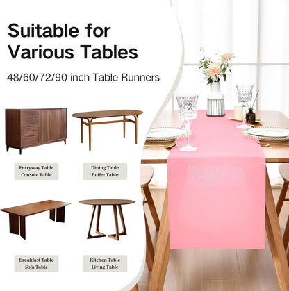 Farmhouse Pink Table Runner Dining Table Runners 48 Inches Long