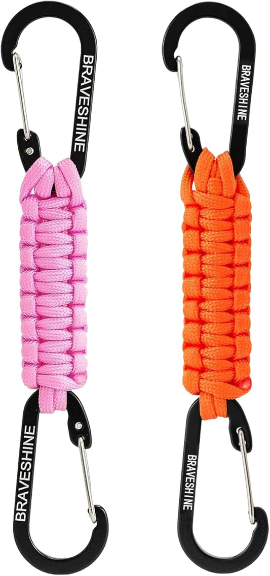 Paracord Keychain Carabiner Clip | D Ring Hanger Lanyard Hook
